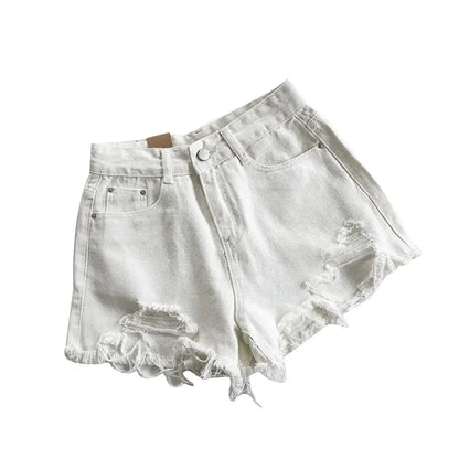 High Waist Ripped Denim Shorts for Women Summer Casual