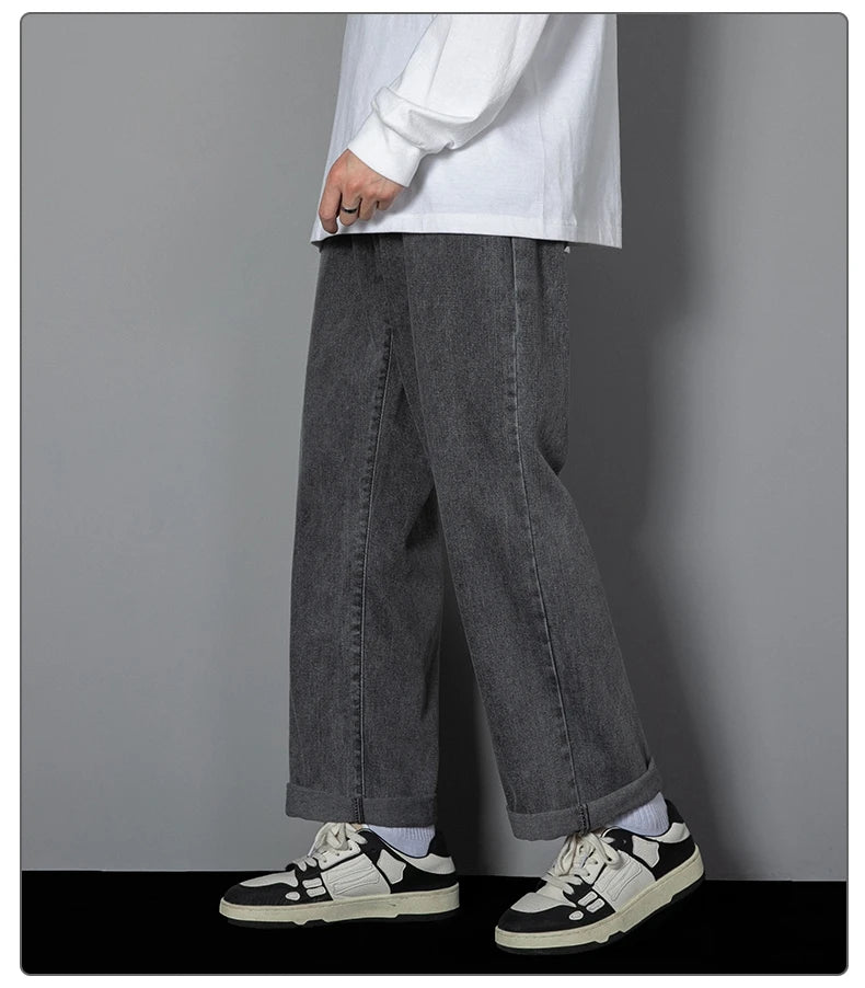 Men's Casual Straight Denim Jeans in Light Blue