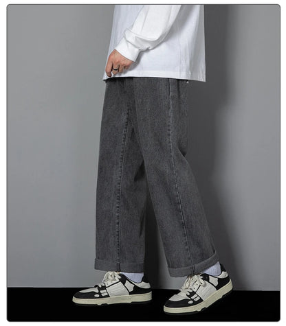 Men's Casual Straight Denim Jeans in Light Blue