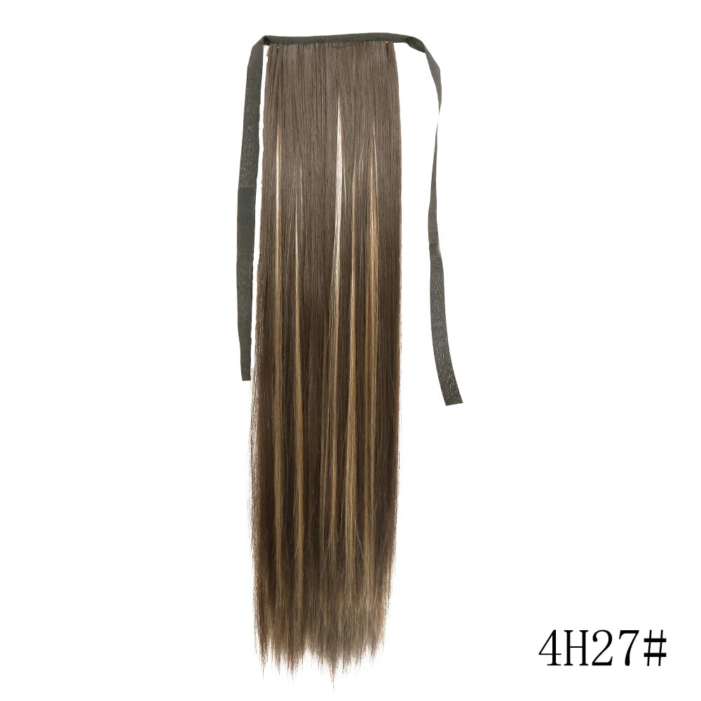Long Straight Clip-in Ponytail Hair Extension Black