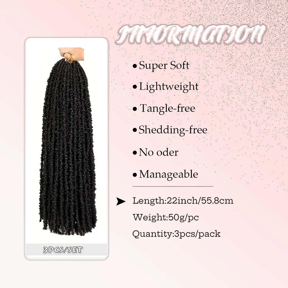 22 Inch Handmade Butterfly Locs Crochet Hair Extensions