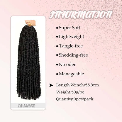 22 Inch Handmade Butterfly Locs Crochet Hair Extensions