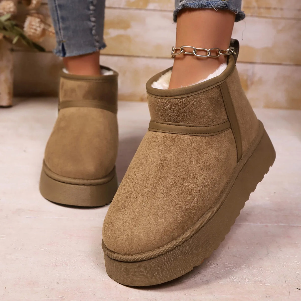 Sheepskin Wool Low-Cut Warm Comfortable Boots for Women
