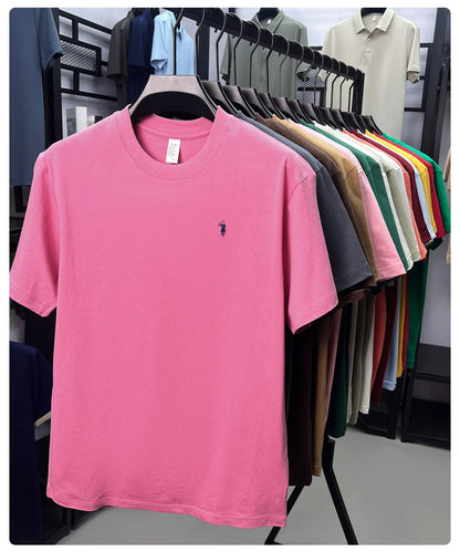 Cotton Men's Short Sleeve T-Shirt Casual Round Neck