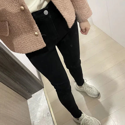 Women's Winter Plush Stretch Skinny Jeans