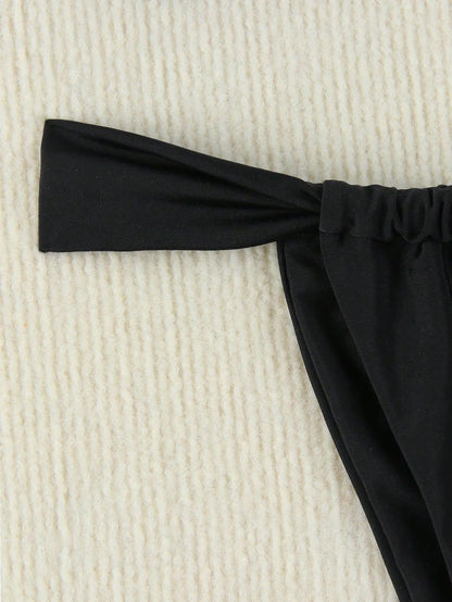 Bandeau Push-Up Bikini Set with Brazilian Thong