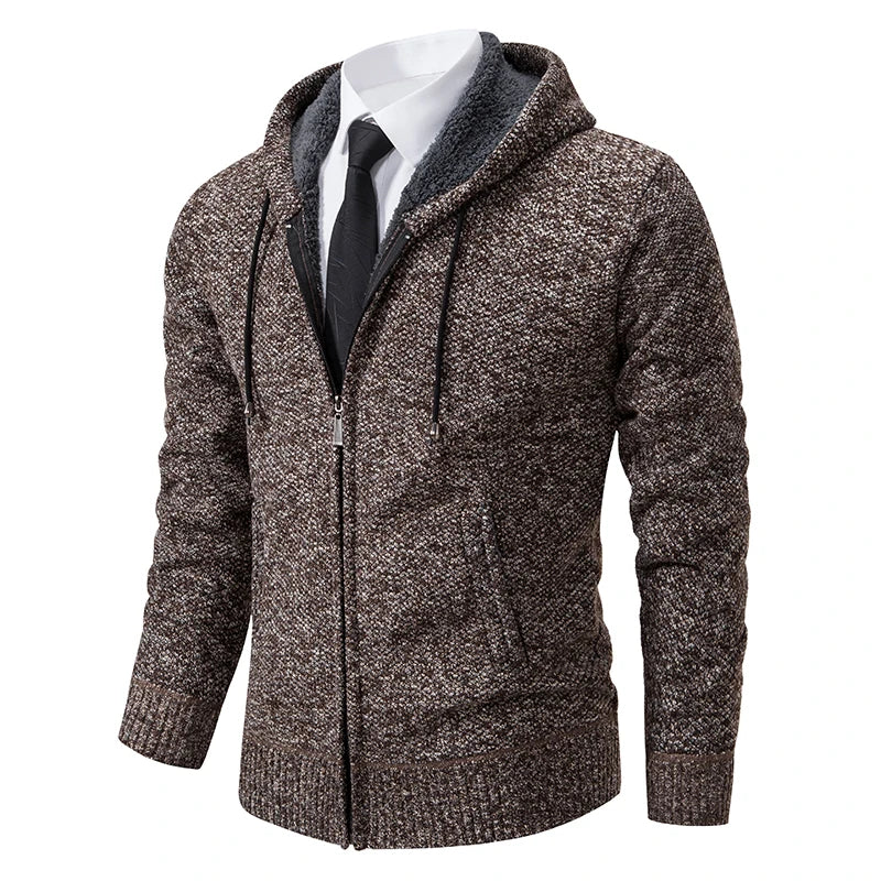 Men's Fleece Zipper Cardigan Casual Sports Coat