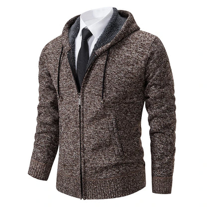 Men's Fleece Zipper Cardigan Casual Sports Coat