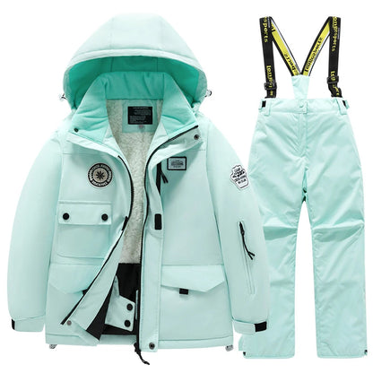 Winter Skiing Suit for Boys and Girls, Waterproof Polyester
