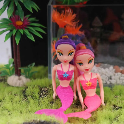 Mermaid Doll 16cm Educational Girls Toy Pink Purple Orange
