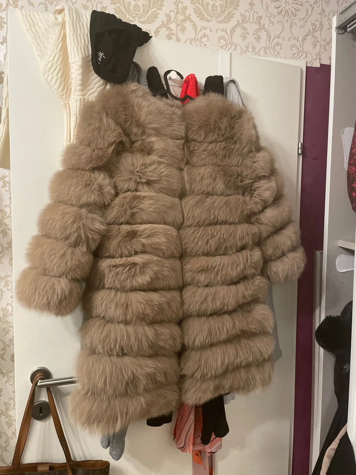 4in1 Women Fox Fur Coat Winter Outerwear