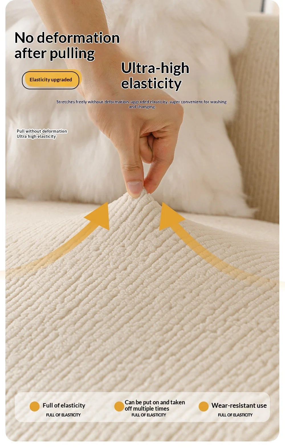 Jacquard Sofa Cover Thick Elastic for L-Shaped Sofa