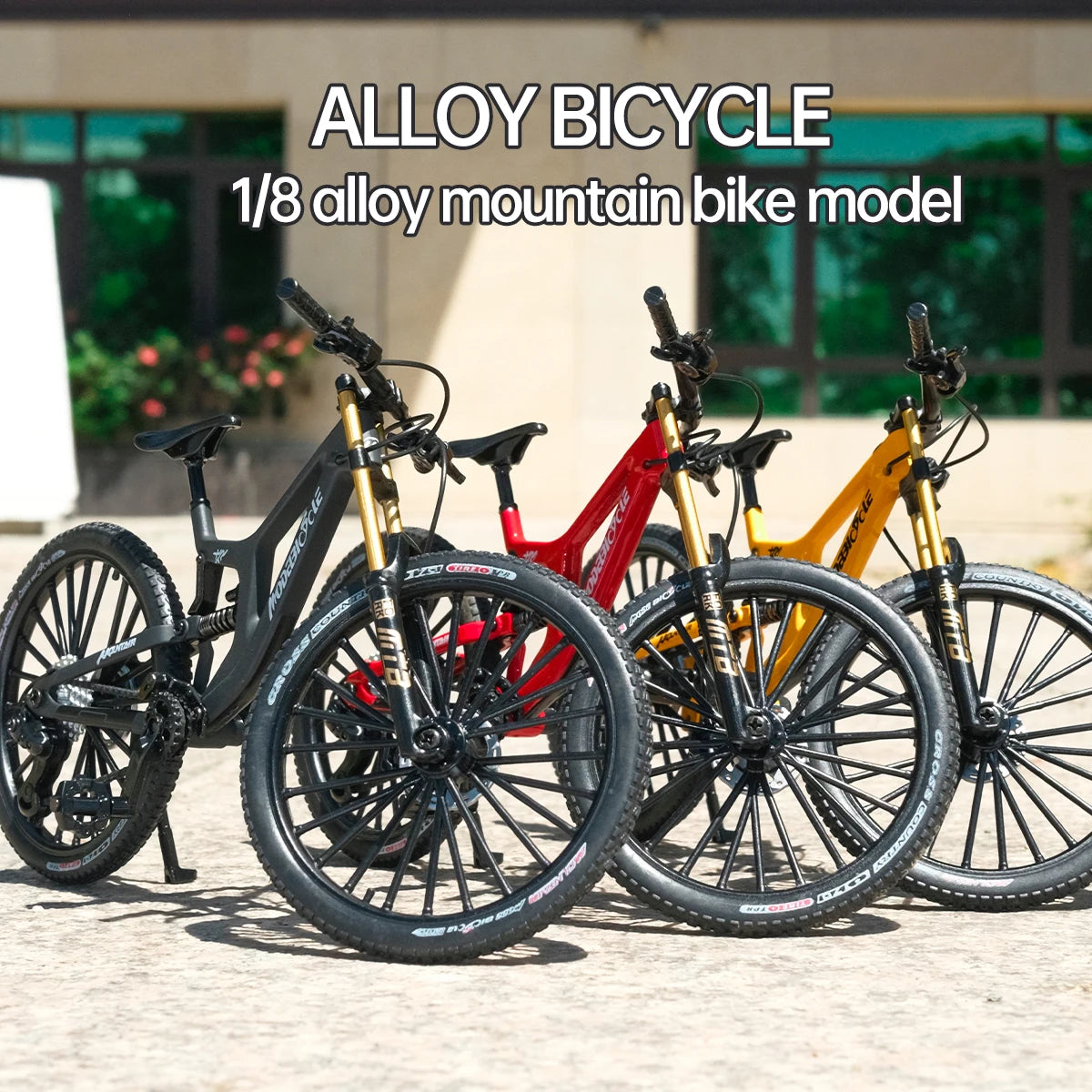 1:8 Alloy Mountain Bike Model with Realistic Gears