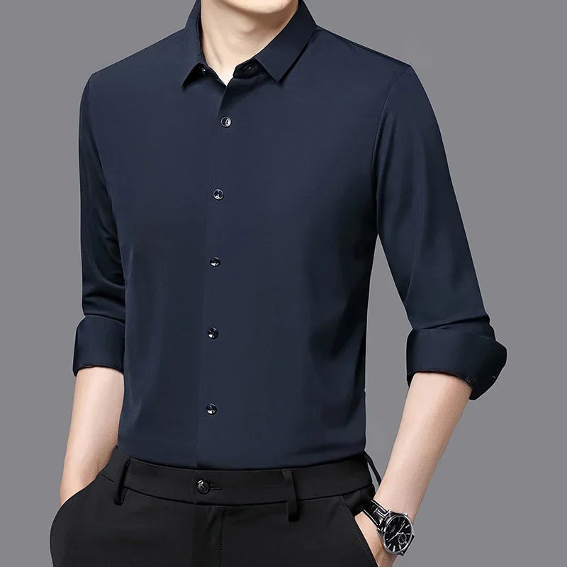 Men's Ultra-Stretch Slim-Fit Long Sleeve Shirt