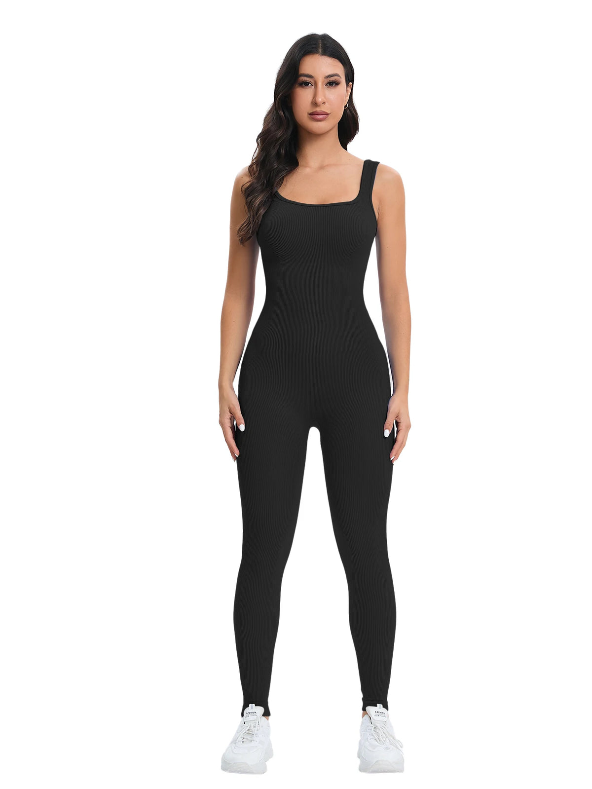 Ribbed Shapewear Jumpsuit with Built-In Bra