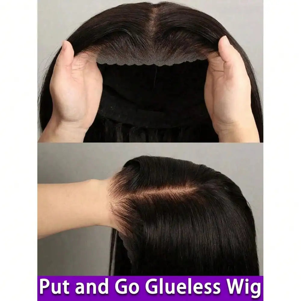 Glueless Straight Human Hair Wig 250% Density Natural Color