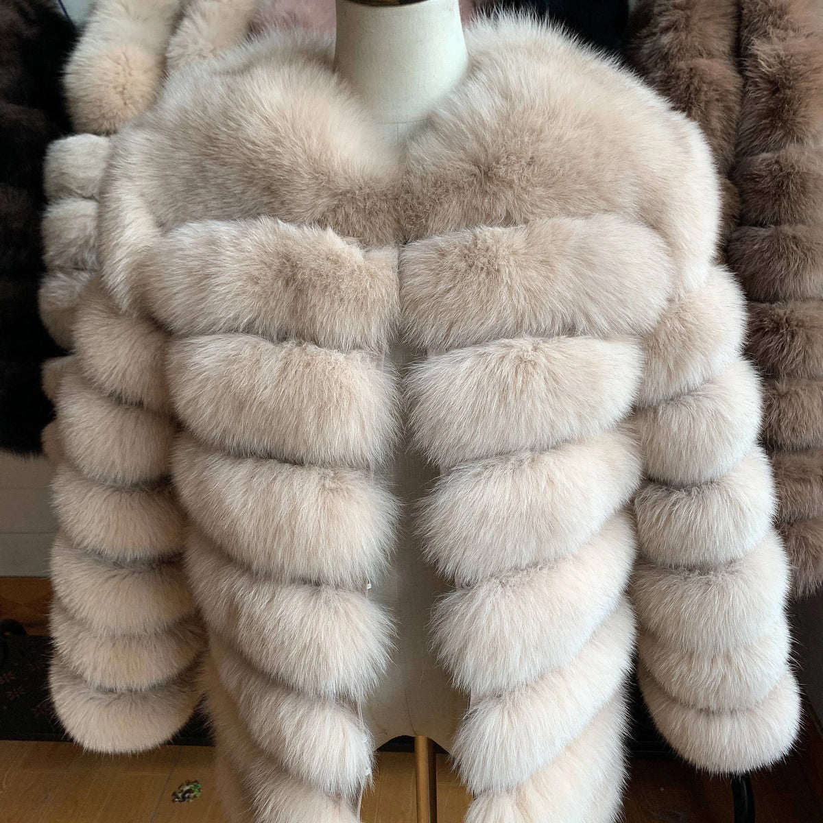 4in1 Real Fox Fur Coat for Women
