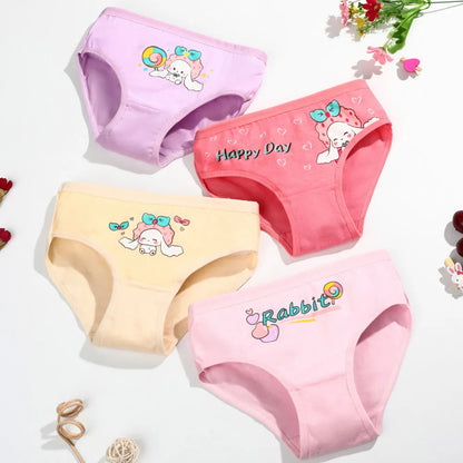 Cotton Cartoon Unicorn Print Girls Panties Set