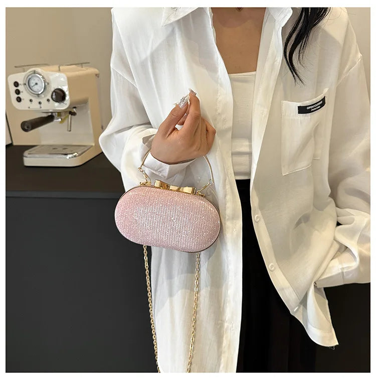 Luxury Sequined Hand-held Dinner Bag for Weddings
