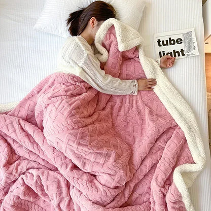 Soft Woolen Blanket, 100% Polyester, Striped Design