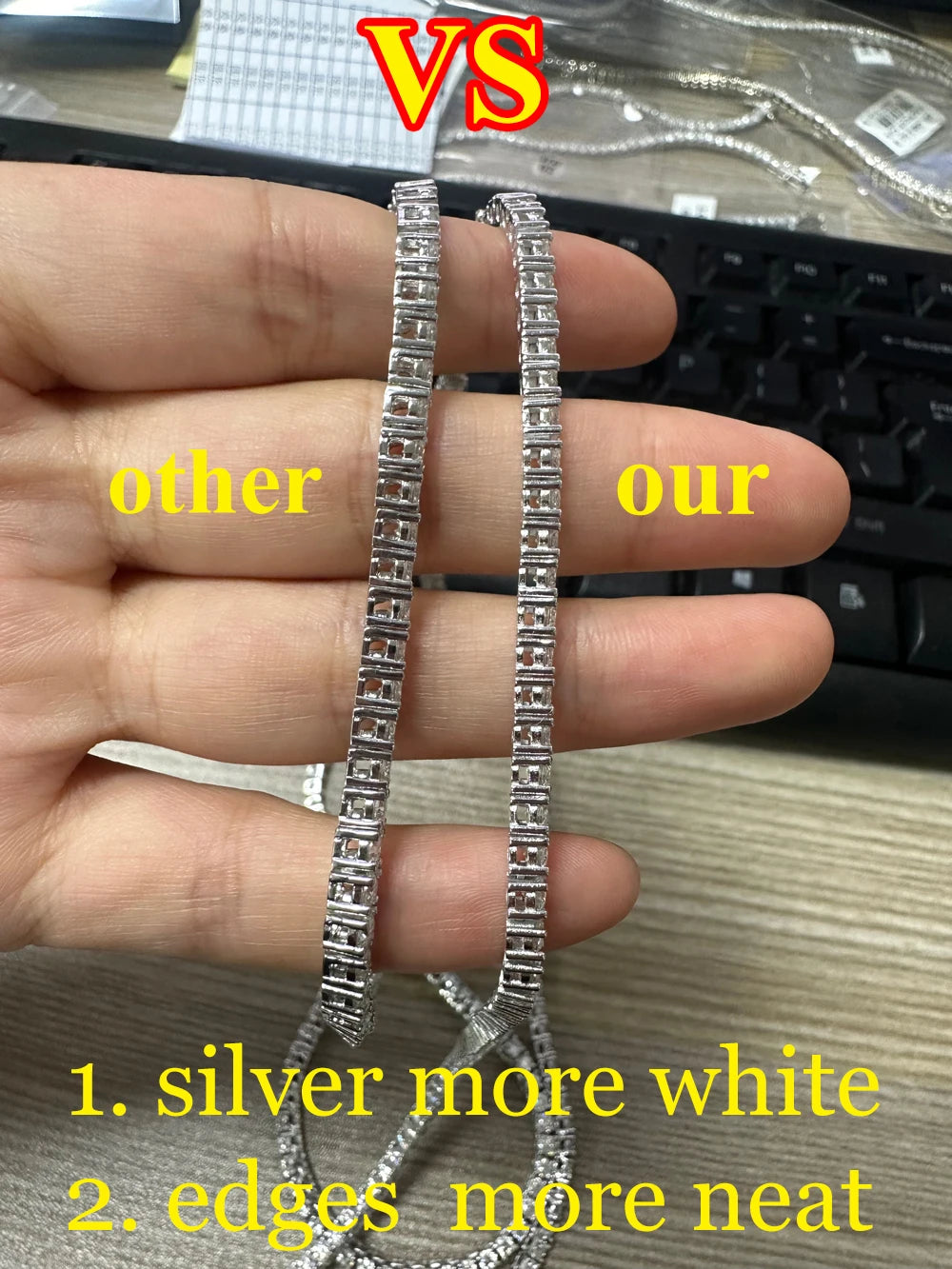 Moissanite Tennis Chain Bracelet in 925 Sterling Silver