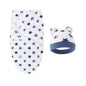 Cartoon Printed Cotton Baby Blanket Hat Set
