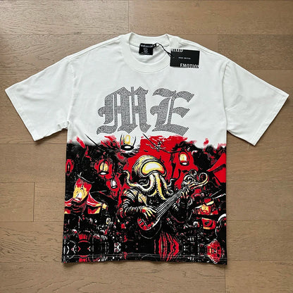 Mixed Emotion Cotton T-Shirt for Couples with Angel Print