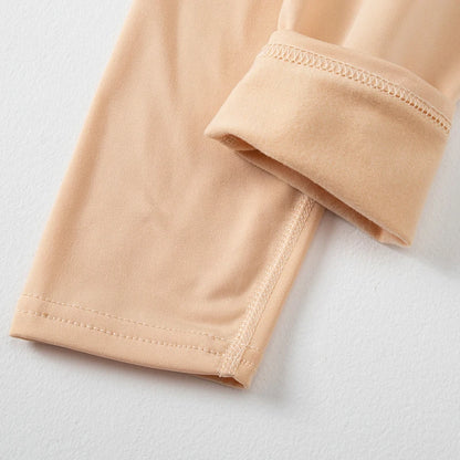 Women's Solid Color Round Neck Warm Suit