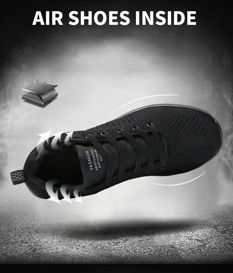 Men's Breathable Knit Running Sneakers Outdoor Gym Shoes