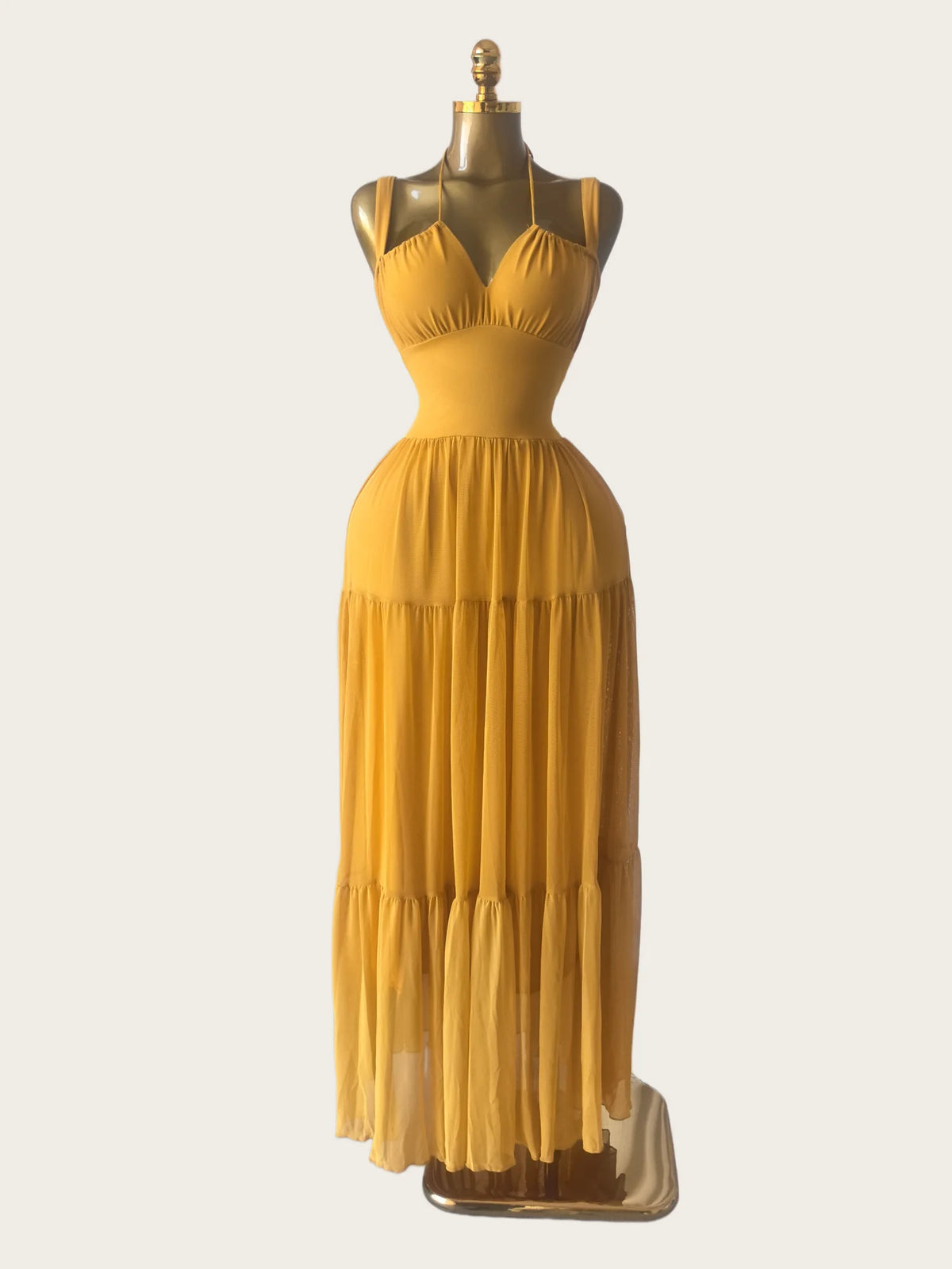 Summer Women Halter Maxi Dress Slim Polyester Beach Party