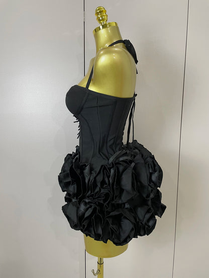 Sexy Halter Two Piece Bandage Gown in Red Black