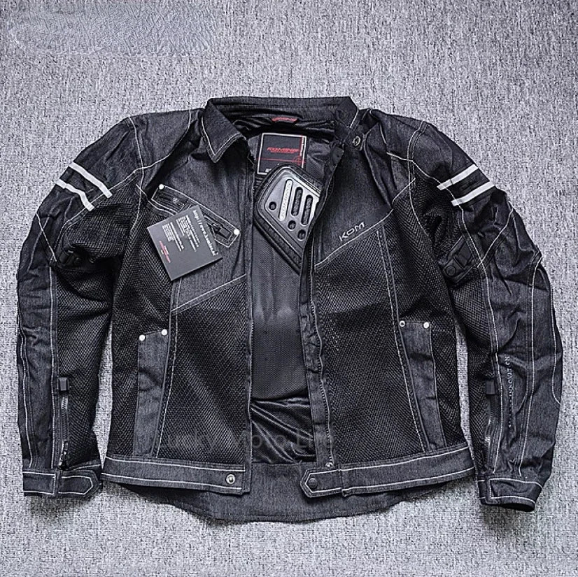 KOMINE JK006 Breathable Denim Mesh Motorcycle Jacket