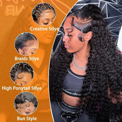 40 Inch Deep Wave Human Hair Lace Frontal Wig