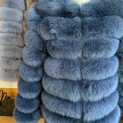 4in1 Real Fox Fur Coat for Women