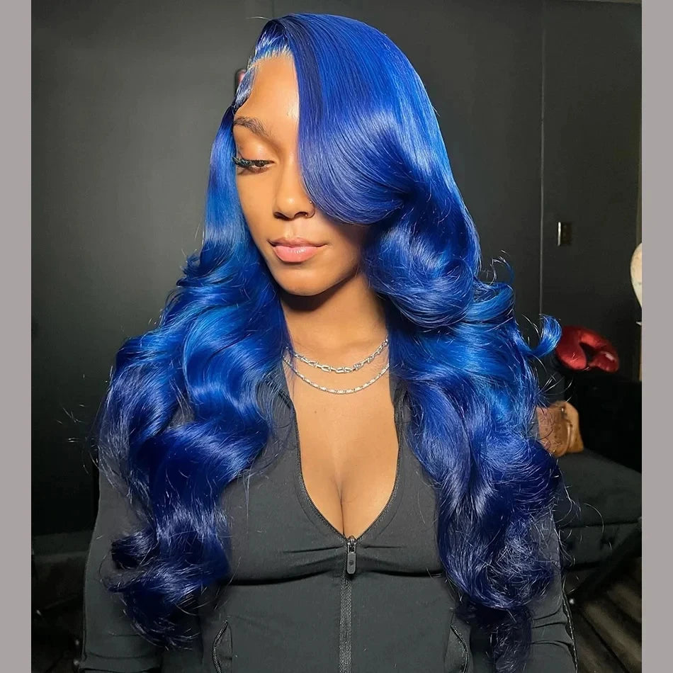 Dark Blue 13x4 Lace Front Wig Human Hair Body Wave