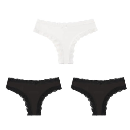 BZEL Women Lace Thong Panties Low-Waist G-String Leopard