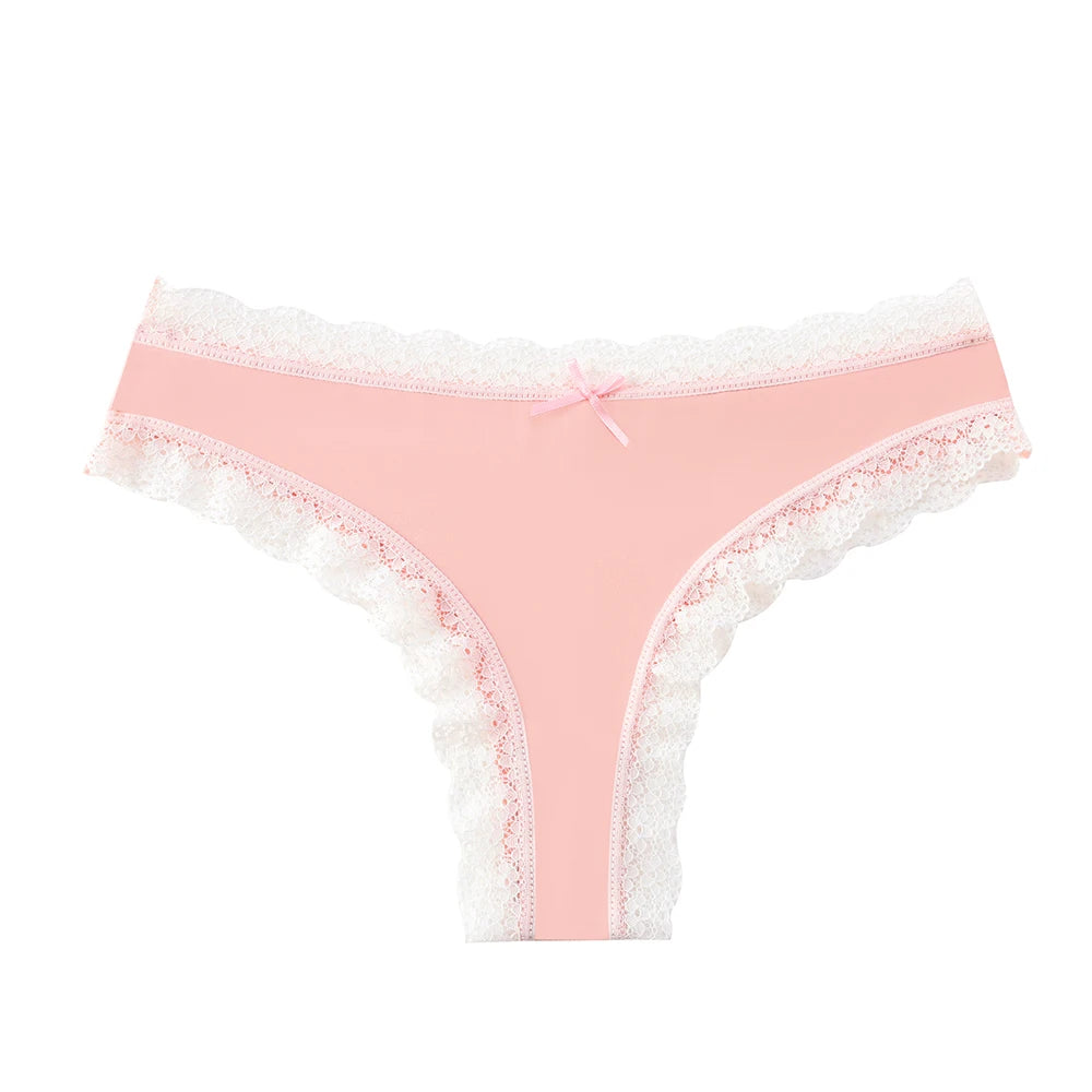 BZEL Women Lace Thong Panties Low-Waist G-String Leopard