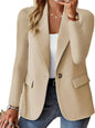 Women's Solid Button Blazer Coat Casual Office Jacket