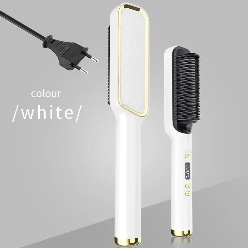 Electric Hot Comb Straight Hair Straightener Brush