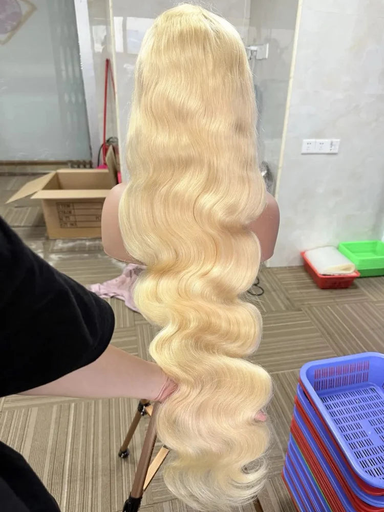 613 Honey Blonde Body Wave Human Hair Wig 360 Lace Frontal