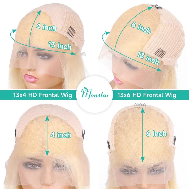 613 Blonde Bob Human Hair Lace Frontal Wig