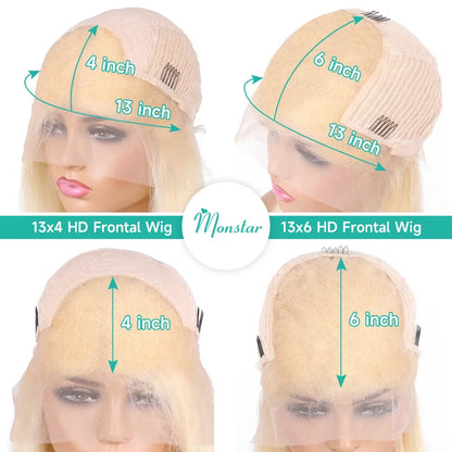 613 Blonde Bob Human Hair Lace Frontal Wig