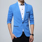 Men's Slim Fit Polyester Suit Blazer for Formal Wear
