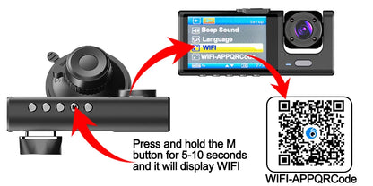 1080P WiFi Dash Cam with Front and Rear Cameras