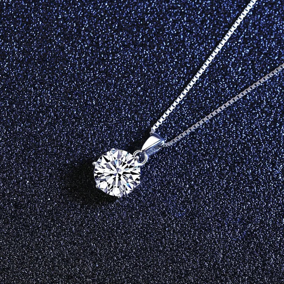 Moissanite Pendant Necklace 925 Sterling Silver Women