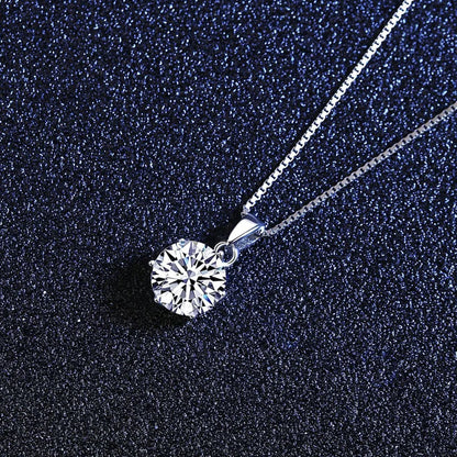Moissanite Pendant Necklace 925 Sterling Silver Women