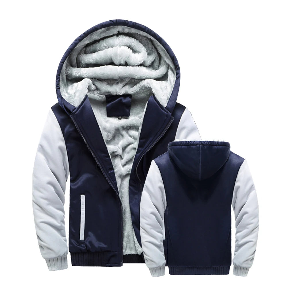 Men's Thick Fleece Hooded Winter Jacket