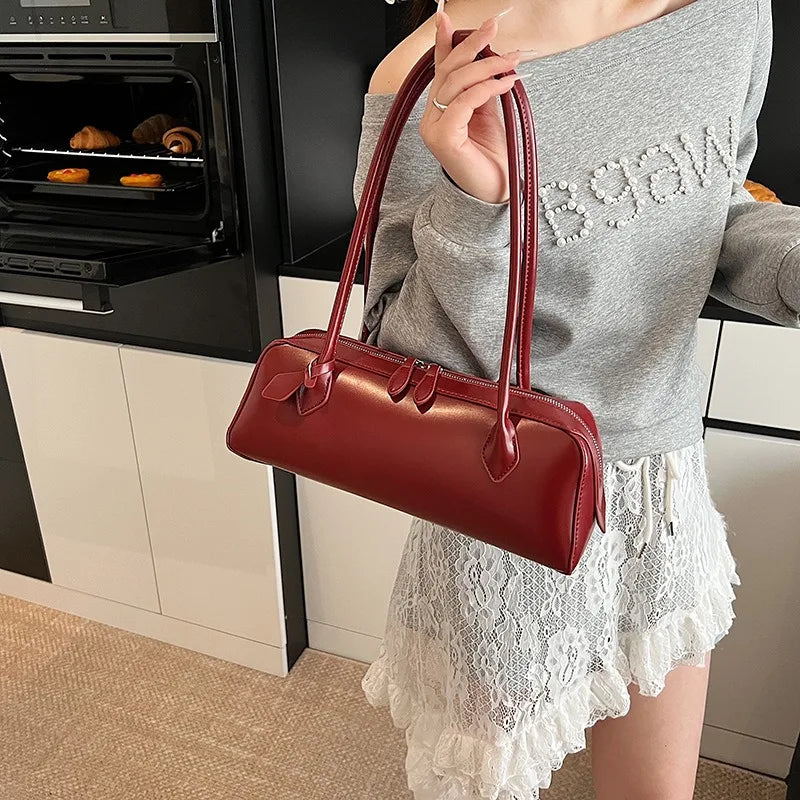 Vintage Cowhide Shoulder Bag for Women