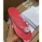 Men's Red Sole Leather Flip Flops Casual Sandals