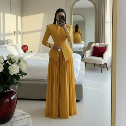 Elegant Women's Blazer Skirt Suit Set